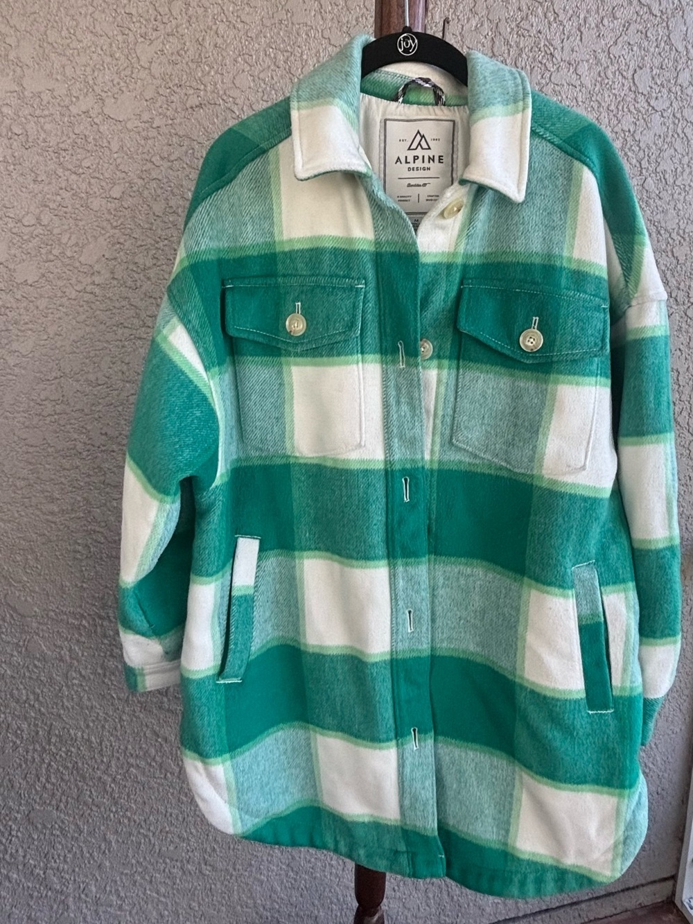 Alpine Design Teal and White Plaid Shacket